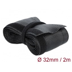 Delock 18858 Fonott kábelharisnya tépozárral 2 m x 32 mm fekete