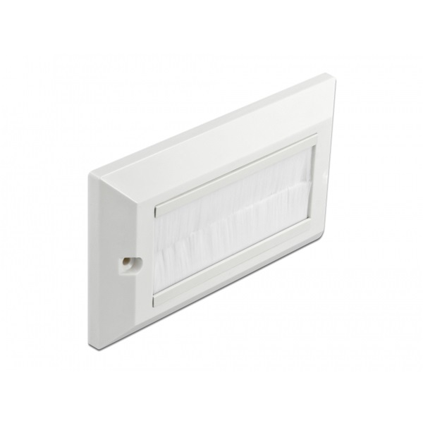 Delock 66496 Kábelrendező keret fehér fésűsávokkal 146 x 86 mm