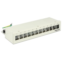 Delock 43335 Keystone asztali patch panel 12 portos szürke