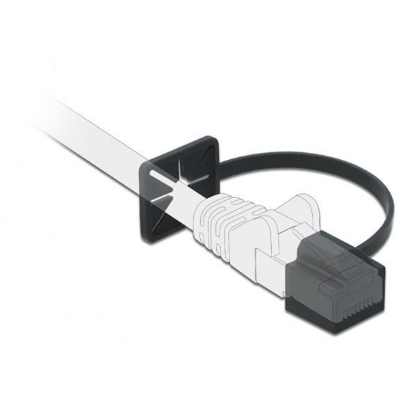 Delock 86589 Porvédő az RJ45 dugó rögzítővel fekete