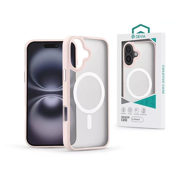 Devia ST116696 Pino Series Magnetic Apple iPhone 16 pink Magnetic ütésálló tok