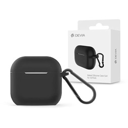 Devia ST120952 Naked AirPods 4 fülhallgatóhoz fekete szilikon tok