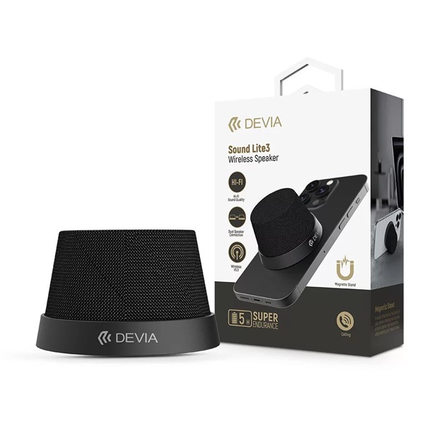 Devia ST121478 Sound Lite3 fekete vezeték nélküli mágneses Bluetooth hangszóró