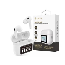 Devia ST124219 TWS-Pro2 ANC fehér Bluetooth sztereó headset kijelzővel