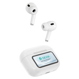 Devia ST124219 TWS-Pro2 ANC fehér Bluetooth sztereó headset kijelzővel