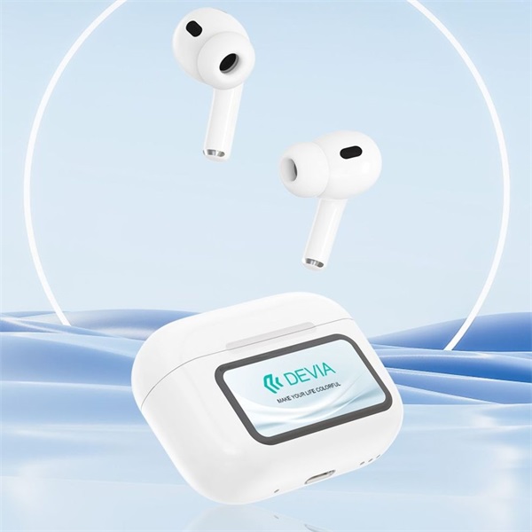 Devia ST124219 TWS-Pro2 ANC fehér Bluetooth sztereó headset kijelzővel