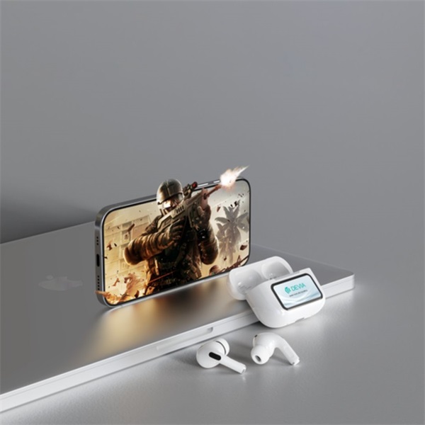 Devia ST124219 TWS-Pro2 ANC fehér Bluetooth sztereó headset kijelzővel