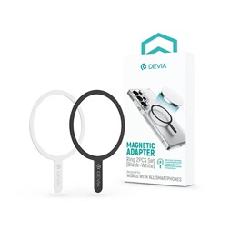 Devia ST124936 MagSafe mágneses autós tartóhoz fekete, fehér fém ellenlapka 2db/csomag