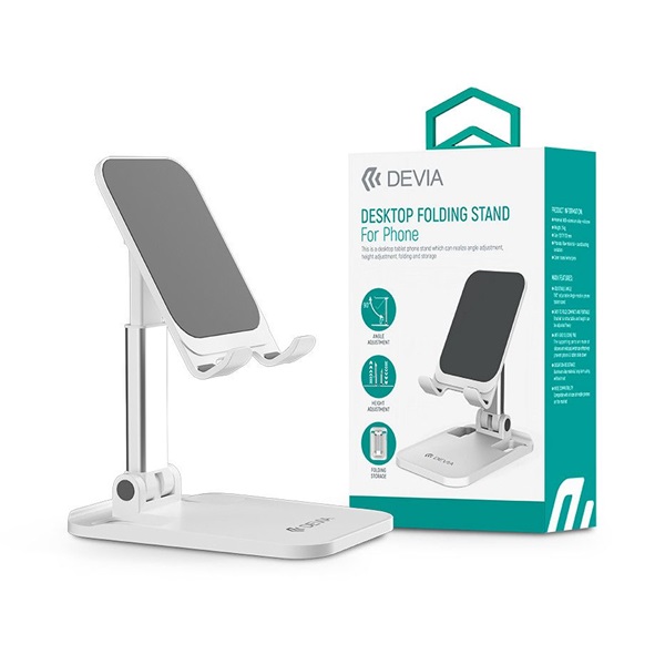Devia ST364334 univerzális fehér asztali telefon/tablet tartó