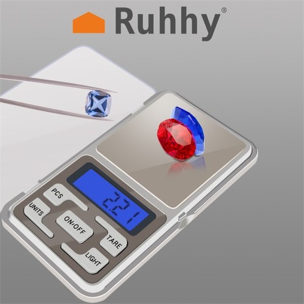 Ruhhy 500g-ig digitális zseb és ékszermérleg, mérési pontosság 0,1g