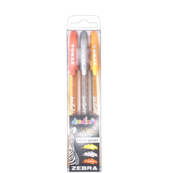 Zebra Doodlerz Glitter 3pcs set zselés toll