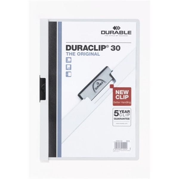 Durable Duraclip A4 30lapos fehér clip-mappa