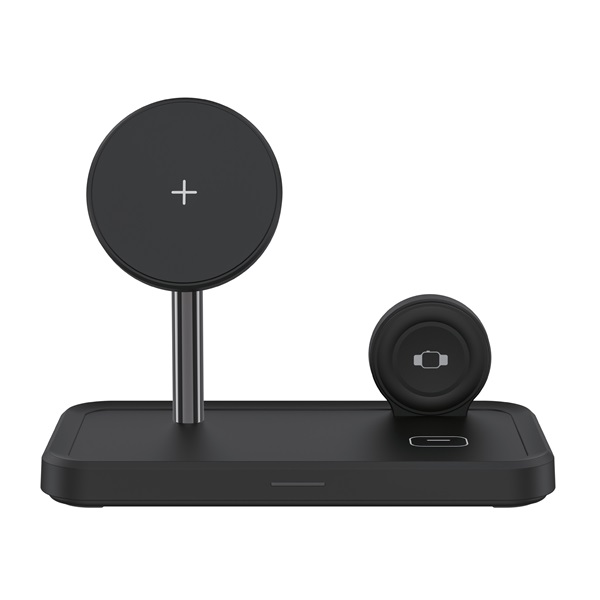 Dviced DV230005 15W 3in1 fekete vezeték nélküli töltő állomás + adapter & kábel