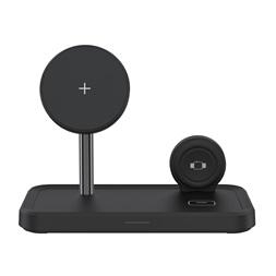 Dviced DV230005 15W 3in1 fekete vezeték nélküli töltő állomás + adapter & kábel