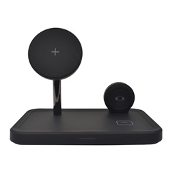 Dviced DV230005 15W 3in1 fekete vezeték nélküli töltő állomás + adapter & kábel