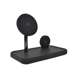 Dviced DV230005 15W 3in1 fekete vezeték nélküli töltő állomás + adapter & kábel