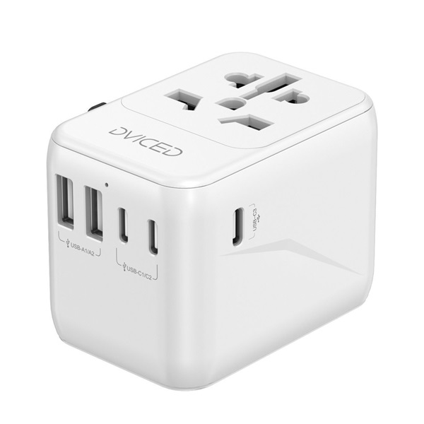 Dviced DV240002 28W UK, EU, USA, Ausztrália GaN fehér utazó adapter