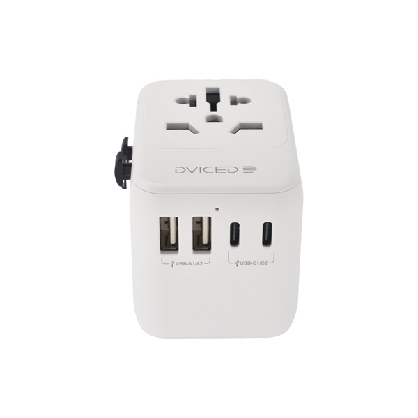 Dviced DV240002 28W UK, EU, USA, Ausztrália GaN fehér utazó adapter