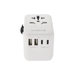Dviced DV240002 28W UK, EU, USA, Ausztrália GaN fehér utazó adapter