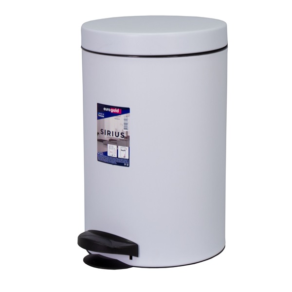 EUROGOLD SIRIUS 14l 40x25cm fehér pedálos szemetes (Használt - B)