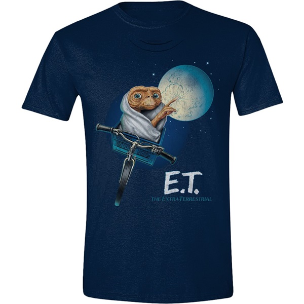E.T. - Moon Bicycle mintás sötétkék póló, XL méret