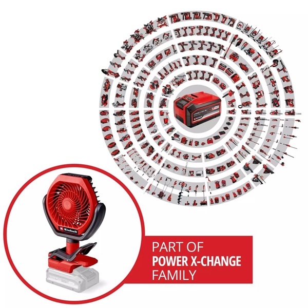 Einhell GC-CF 18/110 Li - Solo piros, akkus ventilátor