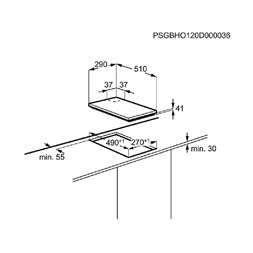 Electrolux EGG3322NVX inox, beépíthető, gáz, főzőzóna: 2, beépíthető méret: 27cm, főzőlap