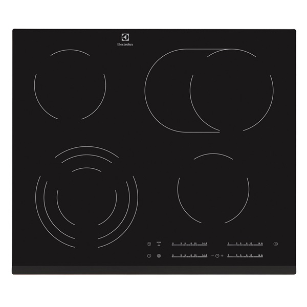 Electrolux EHF6547FXK fekete, beépíthető, elektromos üvegkerámia, főzőzóna: 4, beépíthető méret: 56cm, főzőlap