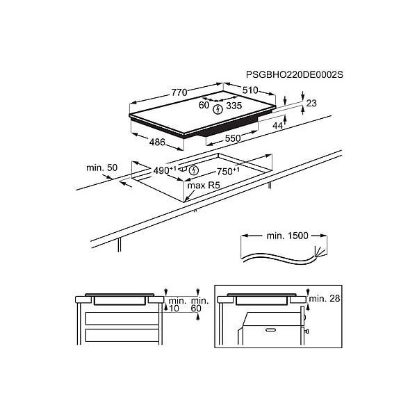 Electrolux EIS82453IT SenseBoil fekete, beépíthető, indukciósm főzőzóna:45, méret:80cm, főzőlap