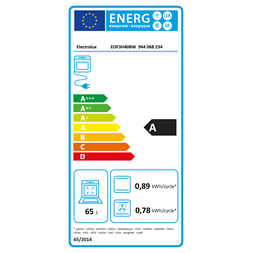 Electrolux EOF3H40BW fehér, beépíthető, sütőtér: 65L, grill, légkeverés, sütő