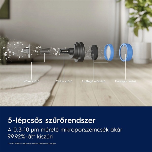 Electrolux EP61H21WET Hygienic 600 vezeték nélküli álló porszívó
