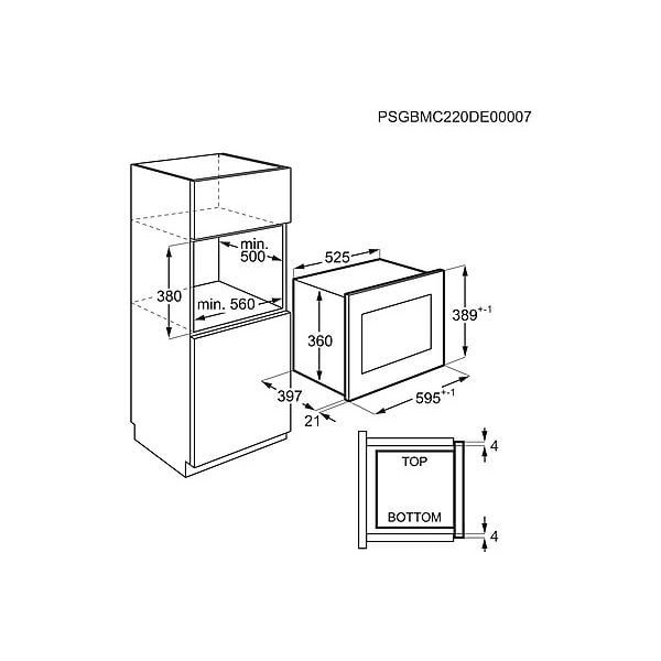 Electrolux LMF4263TET fekete beépíthető 900W 26 literes mikrohullámú sütő