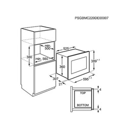 Electrolux LMF4263TET fekete beépíthető 900W 26 literes mikrohullámú sütő