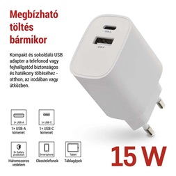Emos BASIC 15 W max. univerzális USB töltő