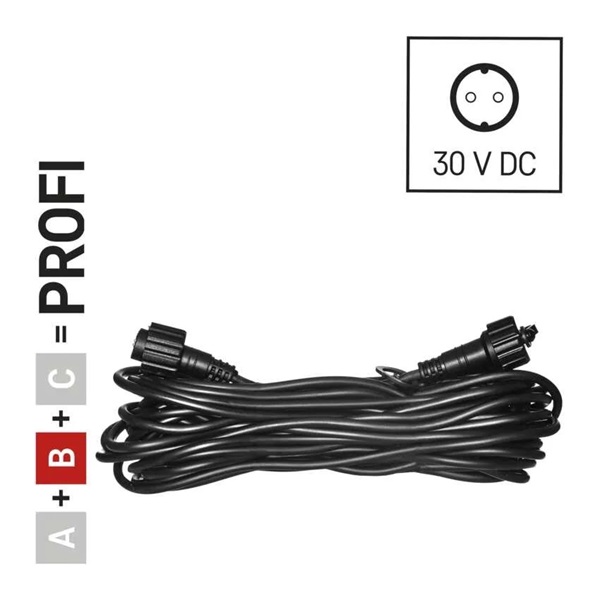 Emos D2ZB01 10 m kül-beltéri fekete sorolható Profi fényfüzérekhez hosszabbító kábel