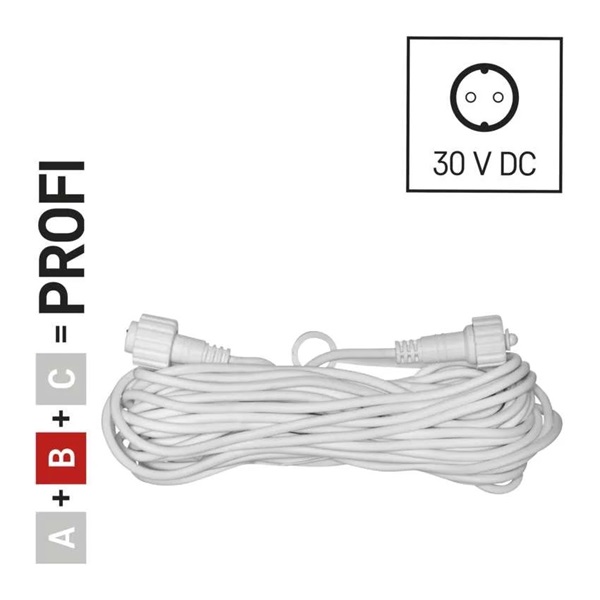 Emos D2ZW01 10 m kül-beltéri fehér sorolható Profi fényfüzérekhez hosszabbító kábel