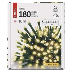 Emos D4AW04 18m/180LED/kül-beltéri/időzítős/meleg fehér karácsonyi LED fényfüzér