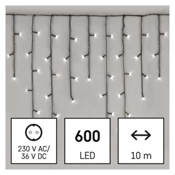 Emos D4CC03 10m/600LED/kül-beltéri/hideg fehér jégcsap karácsonyi LED fényfüggöny