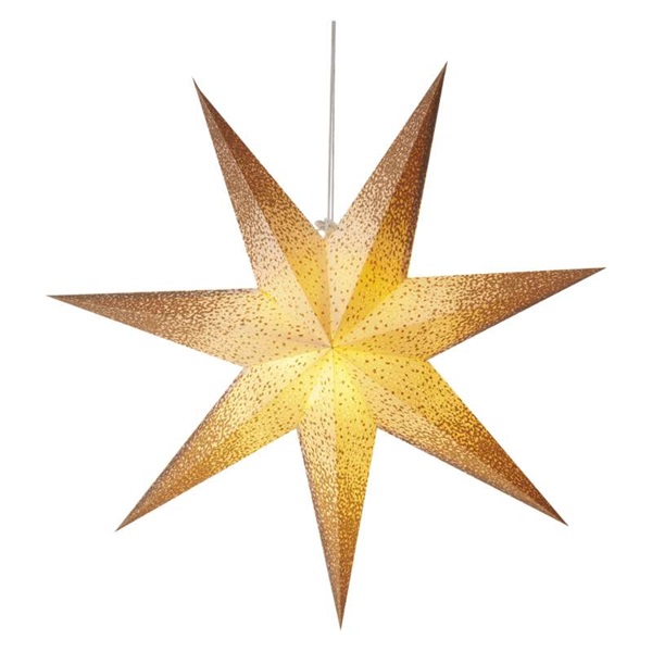 Emos DCAZ07 arany csillámporos-fehér/60 cm/beltéri/függeszthető karácsonyi LED papírcsillag