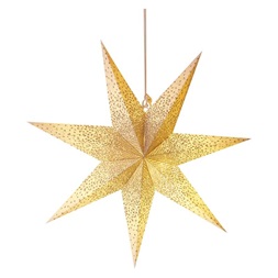 Emos DCAZ08 arany csillámporos-fehér/60 cm/beltéri függeszthető karácsonyi LED papírcsillag