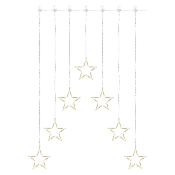 Emos DCGW14 67x125cm kül-beltéri meleg fehér 7 csillag LED karácsonyi fényfüggöny