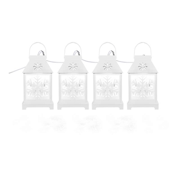 Emos DCLC02 hideg fehér LED karácsonyi girland – fehér lámpák hópelyhekkel