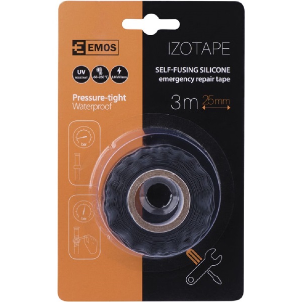 Emos F52503 25 mm x 3 m fekete vulkanizáló szilikonszalag