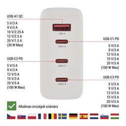 Emos GaN PD 120 W max. univerzális USB töltő