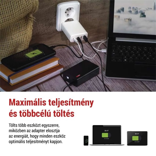 Emos GaN PD 120 W max. univerzális USB töltő