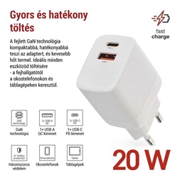 Emos GaN PD 20 W max. univerzális USB töltő