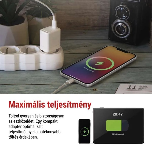 Emos GaN PD 20 W max. univerzális USB töltő