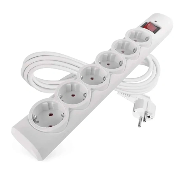 Emos P54216 3m 380J SCHUKO 6 csatlakozós fehér túlfeszültség védett elosztó