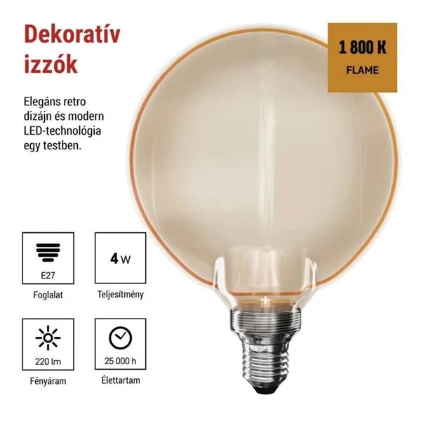 Emos Z5BO11 LED DECO "O-RING" G130OA 4W 22W 220lm E27 izzó