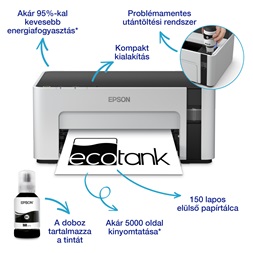 Epson EcoTank M1100 mono nyomtató USB, 5000 oldal tinta a dobozban